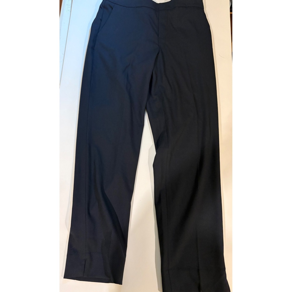 Banana Republic Black Pull On Dress Pants Women's Size 8 Ankle Slit Career Taper